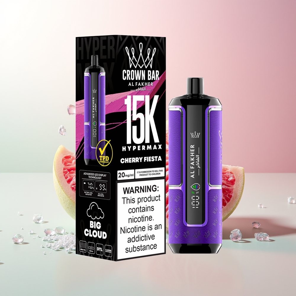Вишња Феста Al Fakher Crown Bar 15K Hypermax Једнократна вејп Kit 15.000 удисаја