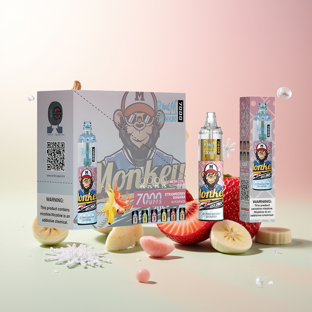 Јагода Банана RandM Fumot Tornado 7000 Puffs RGB Light