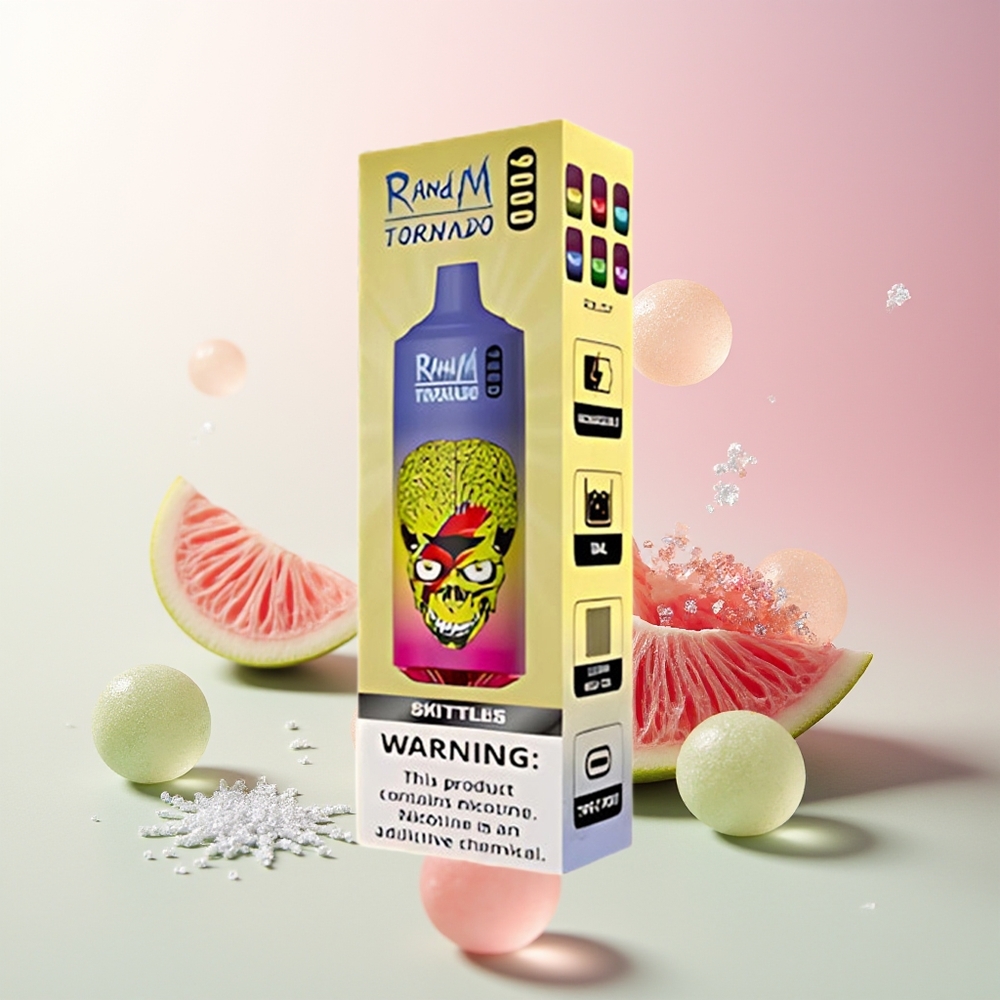Skittles RandM Fumot Tornado 9000 Puffs RGB Display