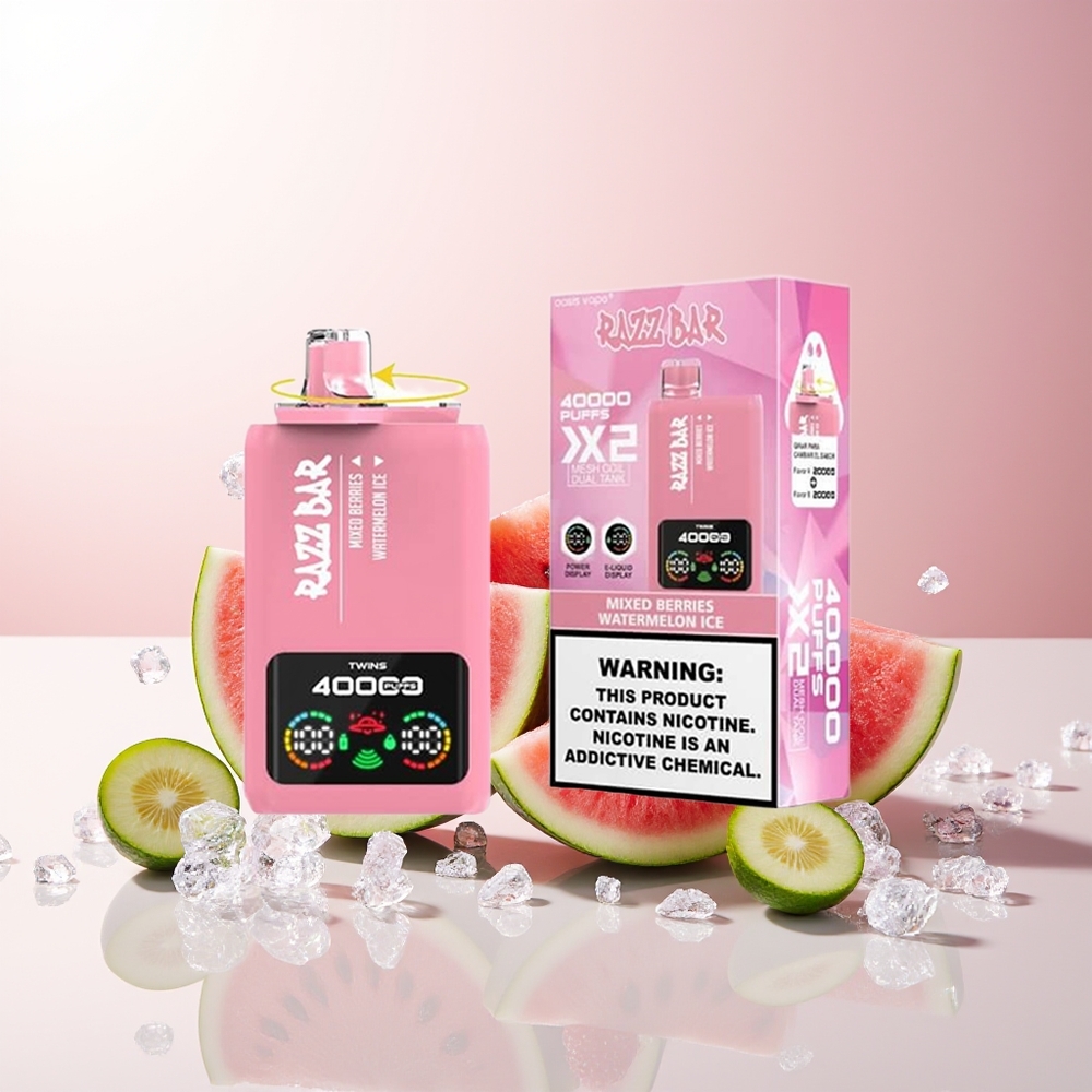 Јагода-Лубеница Лед Razz Bar 40000 Puffs with Power Screen Display
