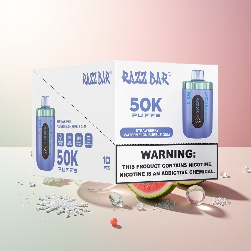 Jagoda Lubenica Balon Žvaka Razz Bar 50K Puffs Tip-C Punjenje