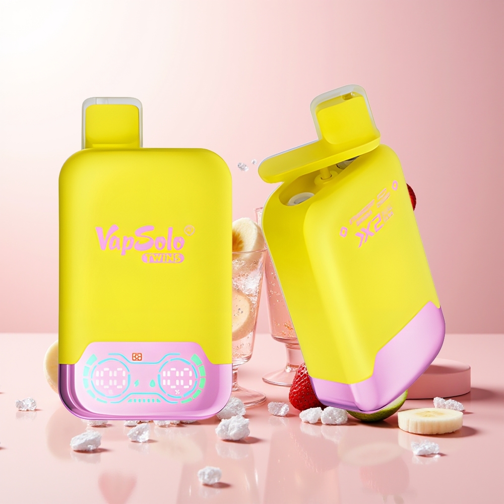 Јагода Банана & Газирана Трешња Vapsolo Twins 20000 Пуфова