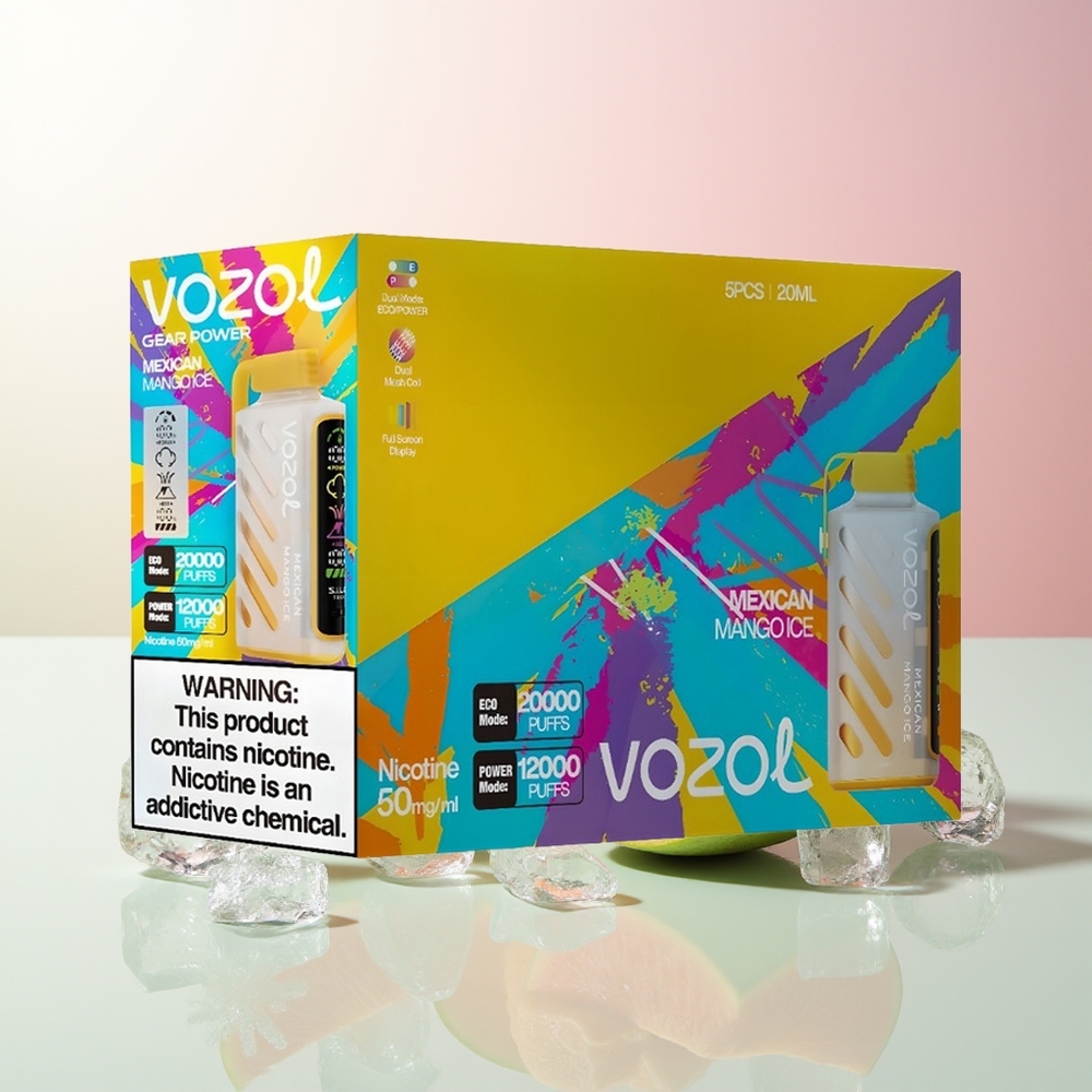 Meksički mango led VOZOL Gear Power 20000 Puffs Једнократна вејп Dual Mesh Coil