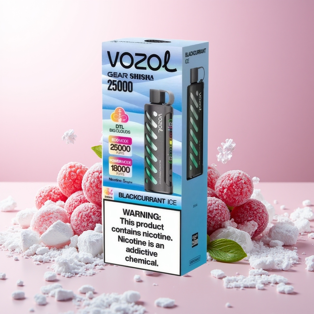 Crna Ribizla Led VOZOL Gear Shisha 25000 Pufova Dual Mesh Dual Modes