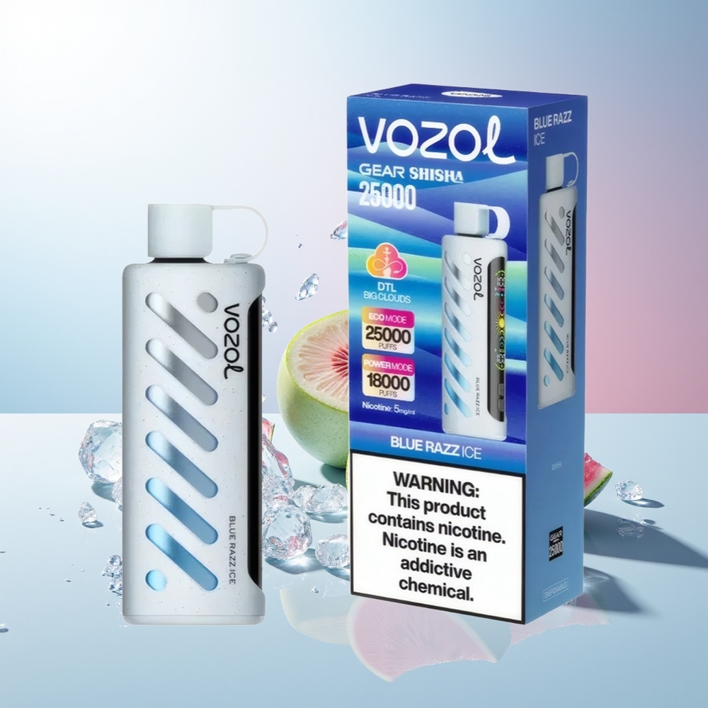 Plava Malina Led VOZOL Gear Shisha 25000 Pufova Dual Mesh Dual Modes