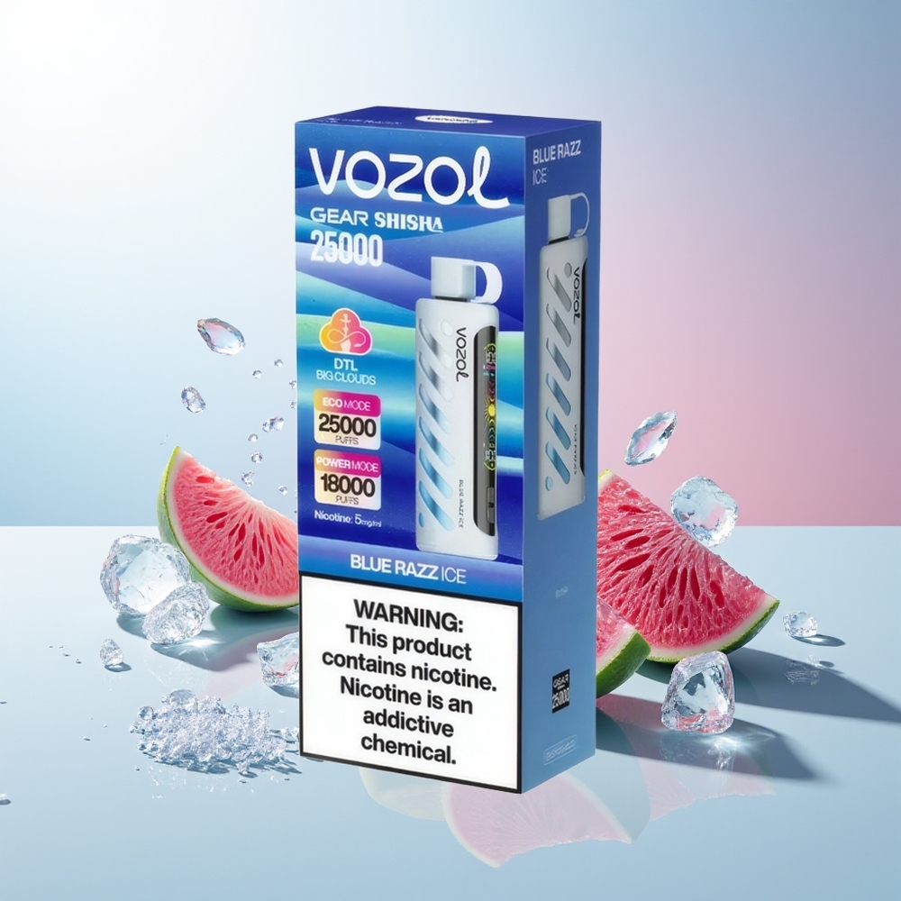 Plava Malina Led VOZOL Gear Shisha 25000 Pufova Dual Mesh Dual Modes